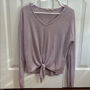 Pink Republic Lilac Long Sleeve Knotted Top